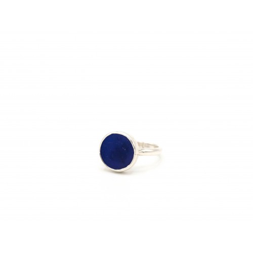 Anello in argento 925 con piastrina di agata blu - valentinadomenichelli.com